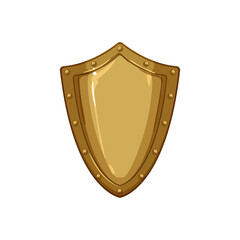 metal medieval shield cartoon. metal medieval shield sign. isolated symbol vector illustration