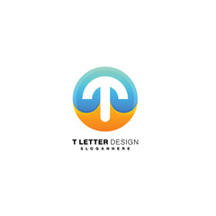 letter t design logo color icon template