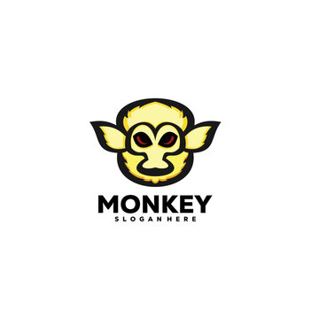 monkey logo vector design template illustration