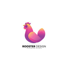 rooster logo colorful design symbol template