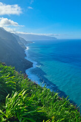 Fototapeta premium View from a height on the coastline of the island of Madeira, Portugal.