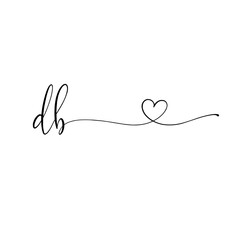 Initial wedding monogram logo template	