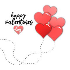 valentines letter and hearts with baloons. 