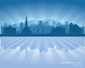 Carson City Nevada city skyline vector silhouette