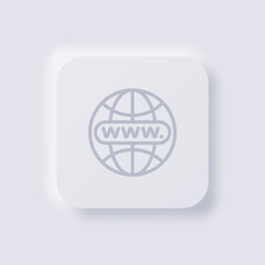 Website Icon, White Neumorphism soft UI Design for Web design, Application UI and more, Button, Vector.