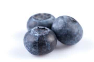 Blueberries on white background