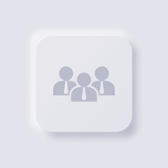 A group of people icon, White Neumorphism soft UI Design for Web design, Application UI and more, Button, Vector.