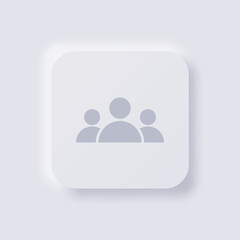 A group of people icon, White Neumorphism soft UI Design for Web design, Application UI and more, Button, Vector.