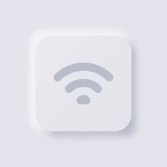 Signal symbol icon, White Neumorphism soft UI Design for Web design, Application UI and more, Button, Vector.