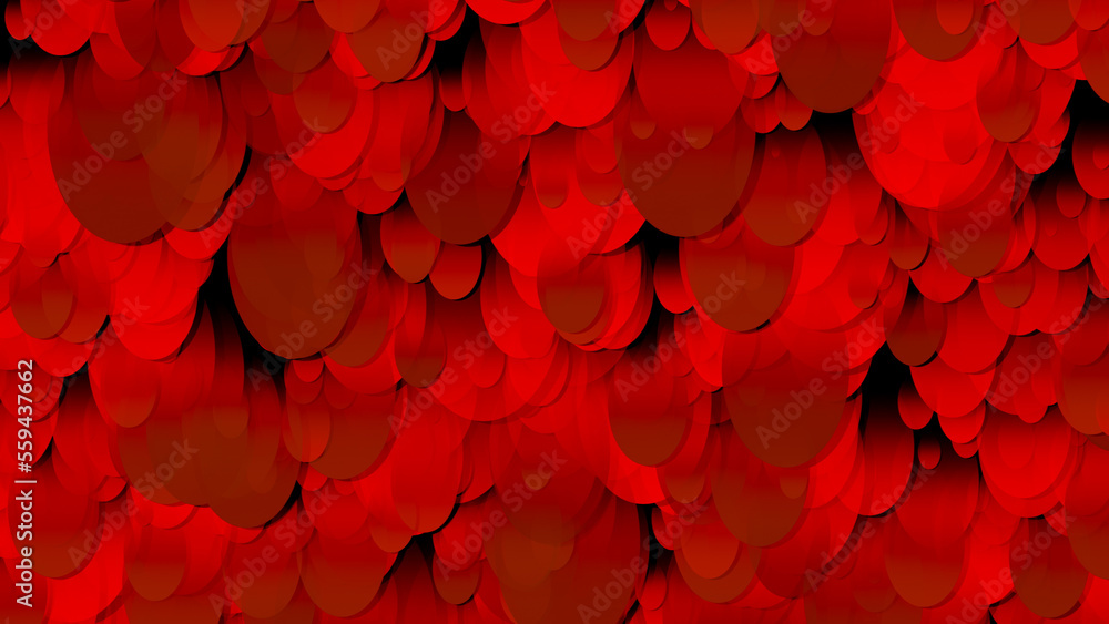 Poster 3d rendering of an array of ellipses. ellipses of different sizes in space