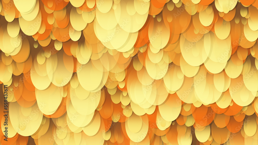Poster 3d rendering of an array of ellipses. ellipses of different sizes in space