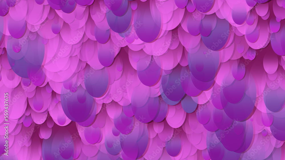 Poster 3d rendering of an array of ellipses. ellipses of different sizes in space