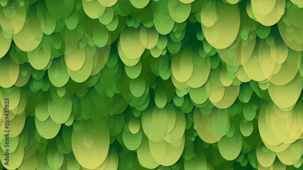 Poster 3d rendering of an array of ellipses. ellipses of different sizes in space