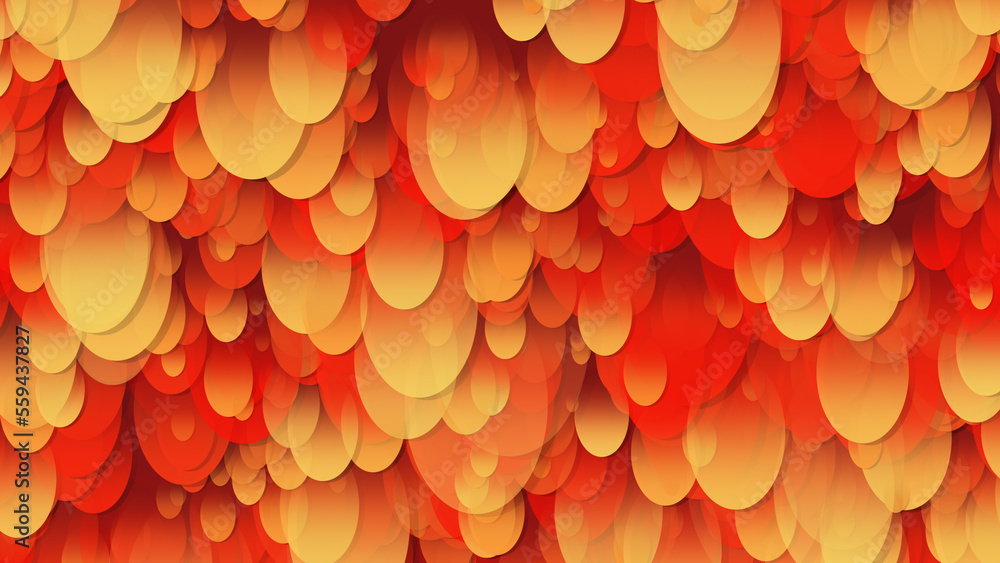Poster 3d rendering of an array of ellipses. ellipses of different sizes in space