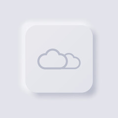 Cloud icon, White Neumorphism soft UI Design for Web design, Application UI and more, Button, Vector.
