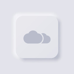Cloud icon, White Neumorphism soft UI Design for Web design, Application UI and more, Button, Vector.