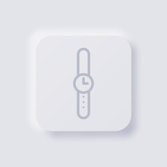 Wristwatch icon, White Neumorphism soft UI Design for Web design, Application UI and more, Button, Vector.