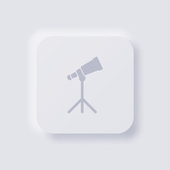 Binoculars icon, White Neumorphism soft UI Design for Web design, Application UI and more, Button, Vector.