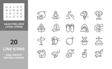 business metaphors 64px and 256px editable vector set