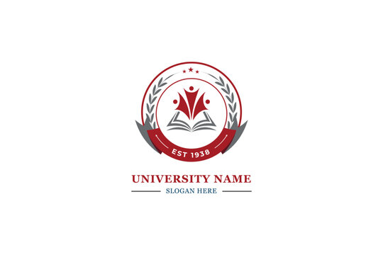 education university and college school academy institute club logo. learning logo emblem style