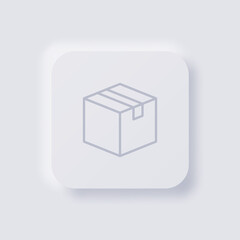 Box icon, White Neumorphism soft UI Design for Web design, Application UI and more, Button, Vector.