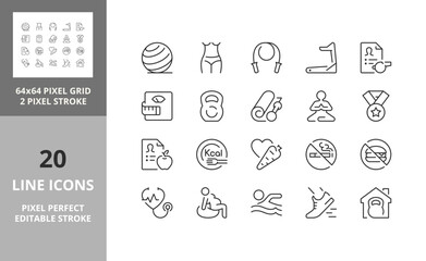 fitness and gym 64px and 256px editable vector set 2/2