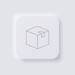 Box icon, White Neumorphism soft UI Design for Web design, Application UI and more, Button, Vector.