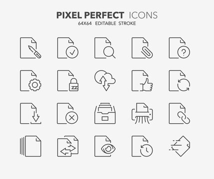 file thin line icons