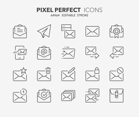 mail thin line icons