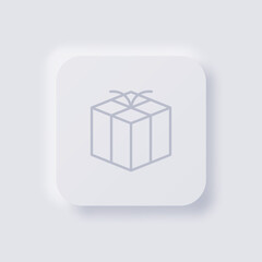 Box icon, White Neumorphism soft UI Design for Web design, Application UI and more, Button, Vector.