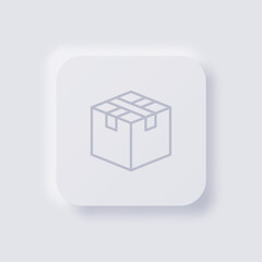 Box icon, White Neumorphism soft UI Design for Web design, Application UI and more, Button, Vector.