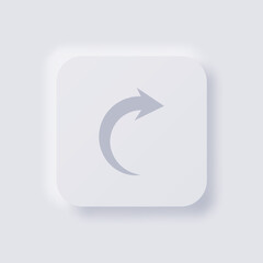 Curve Arrow icon, White Neumorphism soft UI Design for Web design, Application UI and more, Button, Vector.