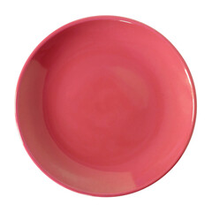 red plate isolated with clipping path for mockup