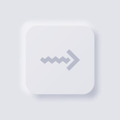 Arrow icon, White Neumorphism soft UI Design for Web design, Application UI and more, Button, Vector.