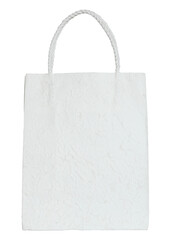 white handmade paper bag isolated with clipping path for mockup