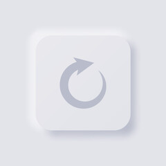 Circular arrow icon, White Neumorphism soft UI Design for Web design, Application UI and more, Button, Vector.
