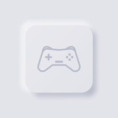 Joystick icon, White Neumorphism soft UI Design for Web design, Application UI and more, Button, Vector.