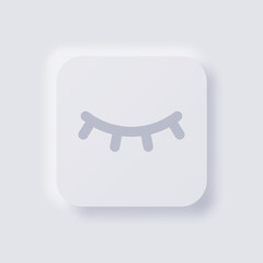 Close eye button icon, White Neumorphism soft UI Design for Web design, Application UI and more, Button, Vector.