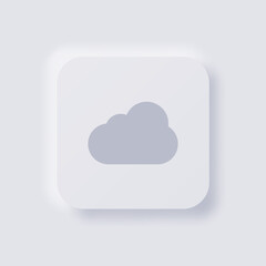 Cloud Icon, White Neumorphism soft UI Design for Web design, Application UI and more, Button, Vector.