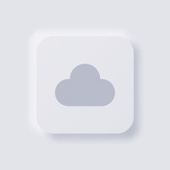 Cloud Icon, White Neumorphism soft UI Design for Web design, Application UI and more, Button, Vector.