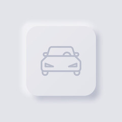 Obraz na płótnie Canvas Car icon, White Neumorphism soft UI Design for Web design, Application UI and more, Button, Vector.