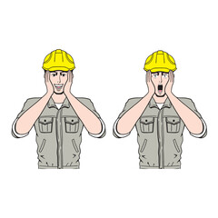 ショックを受ける日本人の工事現場員