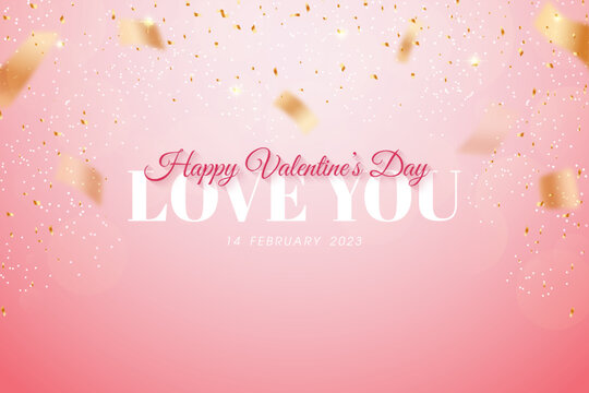Fototapeta Valentines themed vector banner background. with inscriptions and bright backgrounds. Greetings for valentines day.