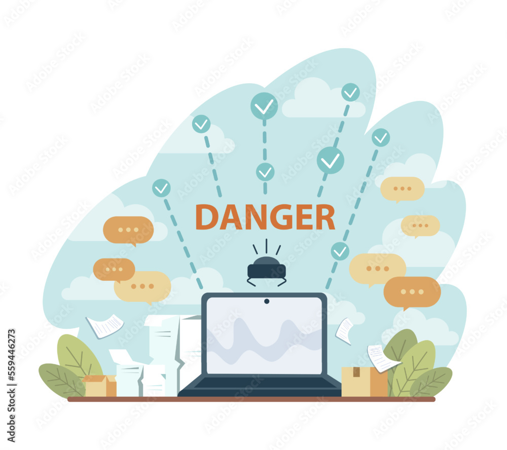 Poster cyber or web security. digital data protection and database safety