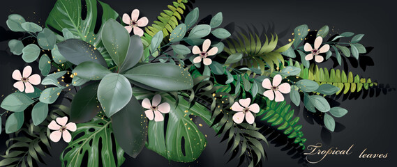 Background with leaves. Modern creative illustrations. Vector.