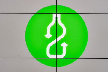 Recycling green point for plastic bottles