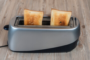 bread in the toaster. kitchenware