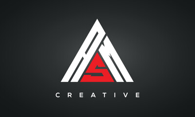 ASM monogram triangle logo design