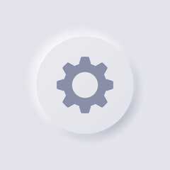 Cog icon, White Neumorphism soft UI Design for Web design, Application UI and more, Button, Vector.