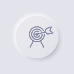 Arrow target Icon, White Neumorphism soft UI Design for Web design, Application UI and more, Button, Vector.